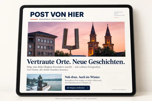 Fiktiver Newsletter mit regionaler Fotografie